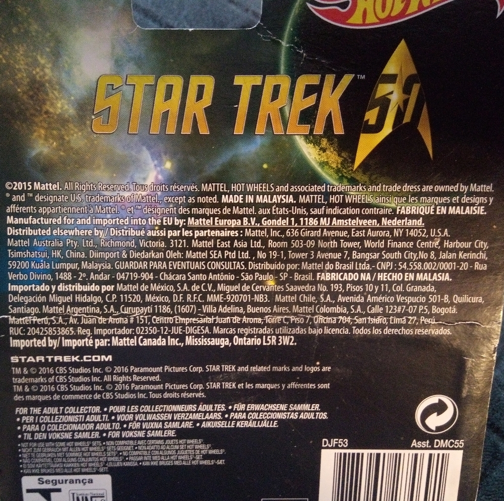 New in Box, Hot Wheels, Star Trek, dated 2015 - Picture 2 of 5